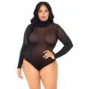 Opaque High Neck Long Sleeved Bodysuit – Plus