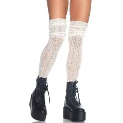 Pointelle Over The Knee Scrunch Socks