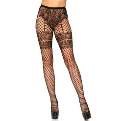 Lace French Cut Faux Garter Tights